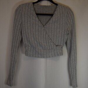 Women's Ribbed Wrap Crop Top